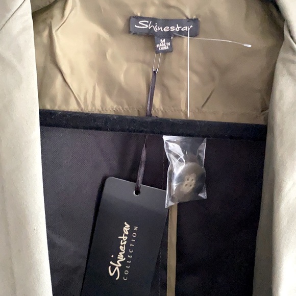 Shine star double breasted cropped olive jacket medium. New with tags! - Picture 4 of 7